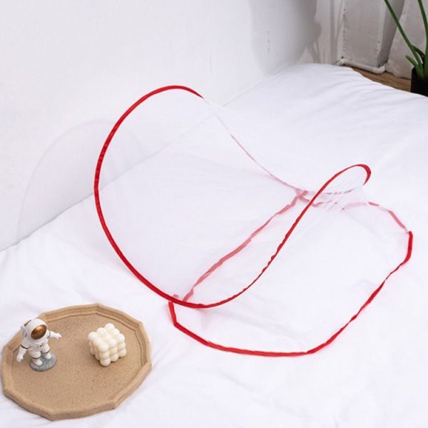 Installation-free Folding Portable Travel Insect-proof Mesh Cover Head Mini Mosquito Net, Color: Regular Red
