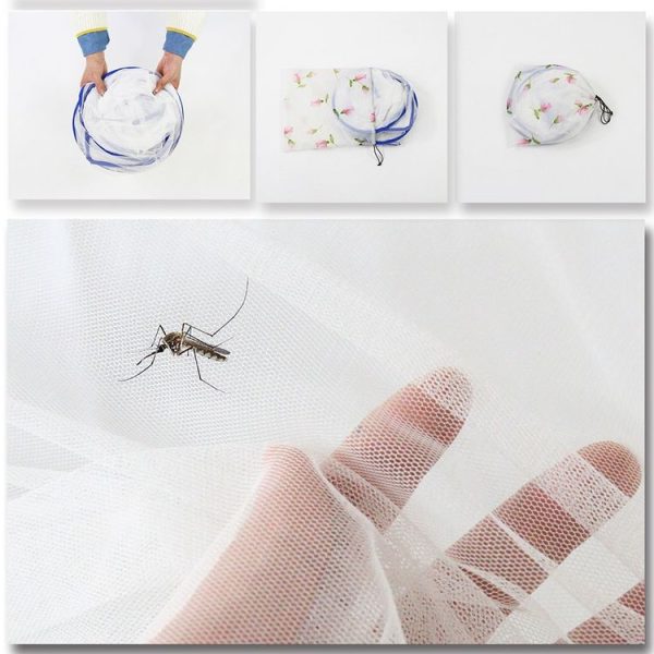 Installation-free Folding Portable Travel Insect-proof Mesh Cover Head Mini Mosquito Net, Color: Regular Red - Image 4