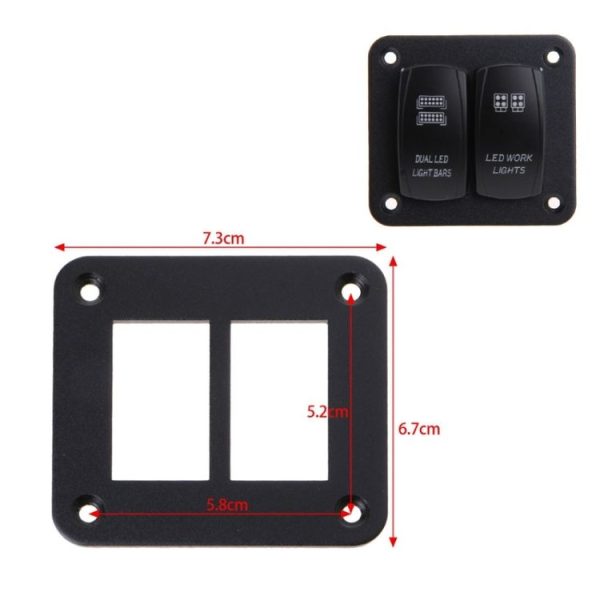 Road Aluminum Rocker Switch Panel Housing Bracket for Narva Type Boats Automotive Switch Parts, Specification: 2 Holes - Image 2