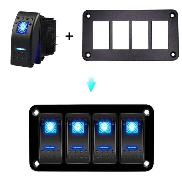 Road Aluminum Rocker Switch Panel Housing Bracket for Narva Type Boats Automotive Switch Parts, Specification: 2 Holes - Image 4