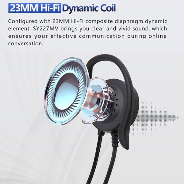 SOYTO SY227 Single-side Operator Ear Hook Headset Corded Computer Headset, Interfaces: 3.5mm - Image 4