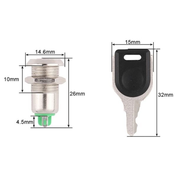 12mm Electronic Lock Key Metal Knob Switch Toy Lock - Image 3