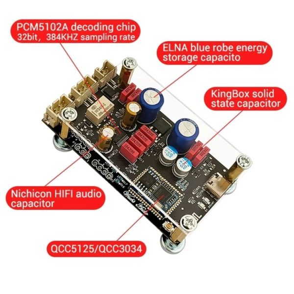 QCC3034 Bluetooth Lossless Decoder Board APTX Amplifier Wireless Receiver - Image 6
