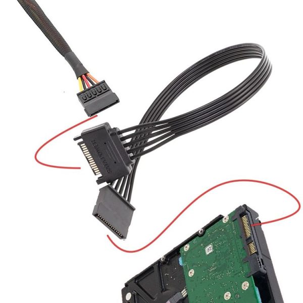 30cm Power Supply SATA 15Pin Male And Female Extension Cable Durable Hard Disk Drive Power Connection Cables - Image 6