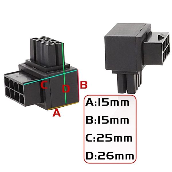 Positive Bend A Type Motherboard CPU 8Pin Power Steering Connector Interface Steering Header 90 Degree Adaptor - Image 5