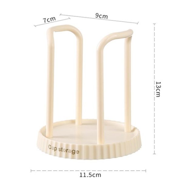 Household Disposable Cup Storage Rack Multifunctional Desktop Coffee Cup Shelf Cup Dispenser (Beige) - Image 2