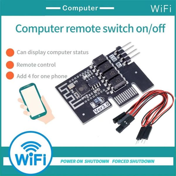 Desktop Computer WIFI Remote Power On PCI-E Slot Physical Reboot Module - Image 5