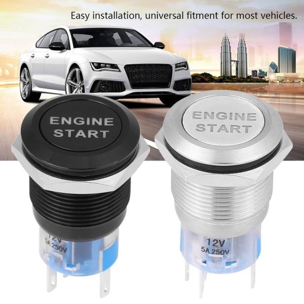 19MM Car Modification One-Button Start Switch Waterproof LED Metal Button (Black) - Image 6