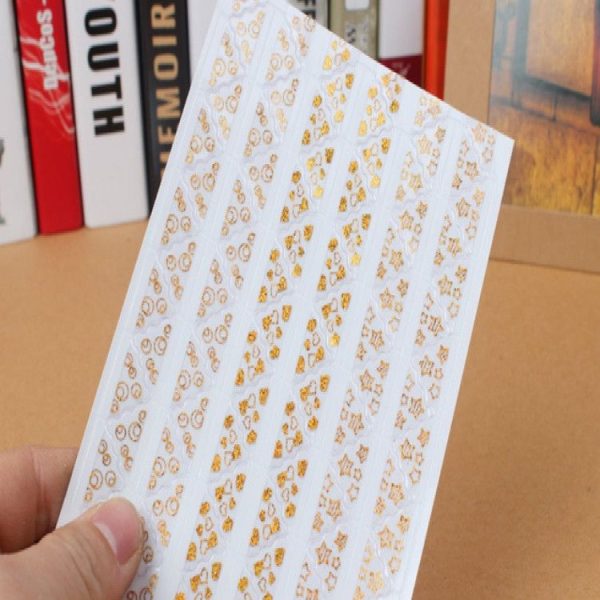 3 PCS Hot Stamping Corner Stickers (Gold) - Image 2