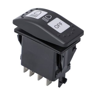 12V Car Modified Far Near Light Self-Locking Waterproof Switch (Black)