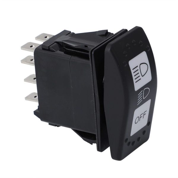 12V Car Modified Far Near Light Self-Locking Waterproof Switch (Black) - Image 3