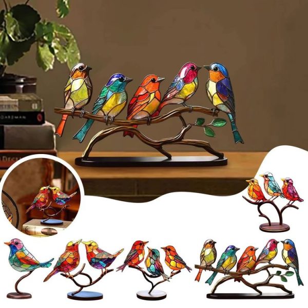 Hundred Flowers Bird Metal Iron Art Ornament 3D Stereoscopic Birds Decoration Crafts, Quantity: 1 - Image 3
