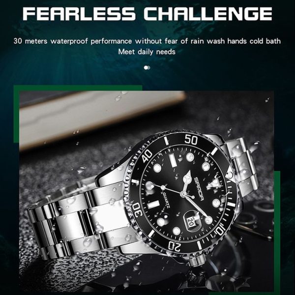 SANDA 1099 Steel Belt Electronic Watch Men Quartz Watch Simple Personalized Wristwatch (Green) - Image 12