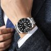 SANDA 1099 Steel Belt Electronic Watch Men Quartz Watch Simple Personalized Wristwatch (Green) - Image 2