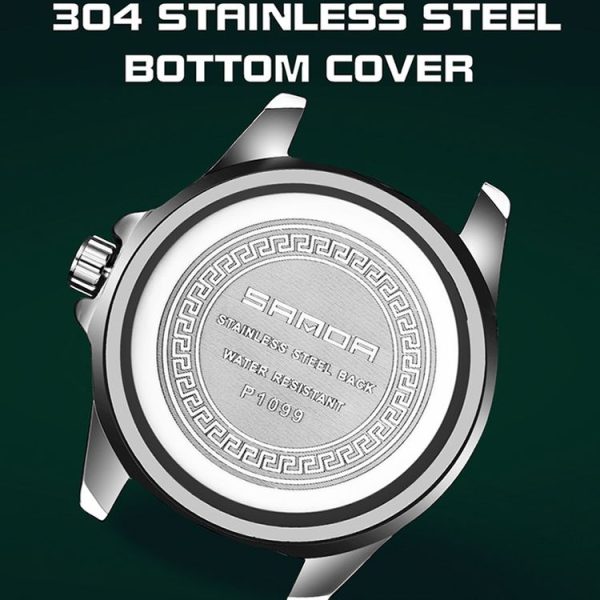 SANDA 1099 Steel Belt Electronic Watch Men Quartz Watch Simple Personalized Wristwatch (Green) - Image 8