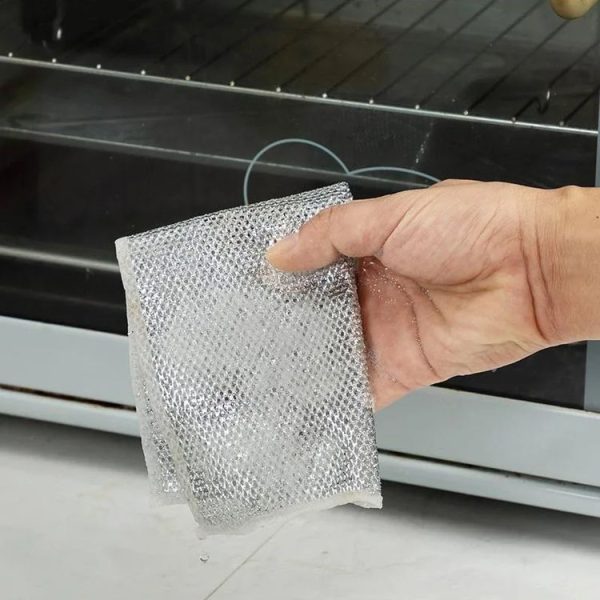10pcs Single Layer 20x20cm Double-sided Silver Wire Wipes Dish Towel Household Cleaning Degreasing Steel Wire - Image 2