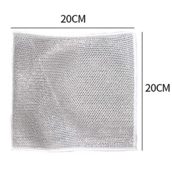10pcs Single Layer 20x20cm Double-sided Silver Wire Wipes Dish Towel Household Cleaning Degreasing Steel Wire - Image 3