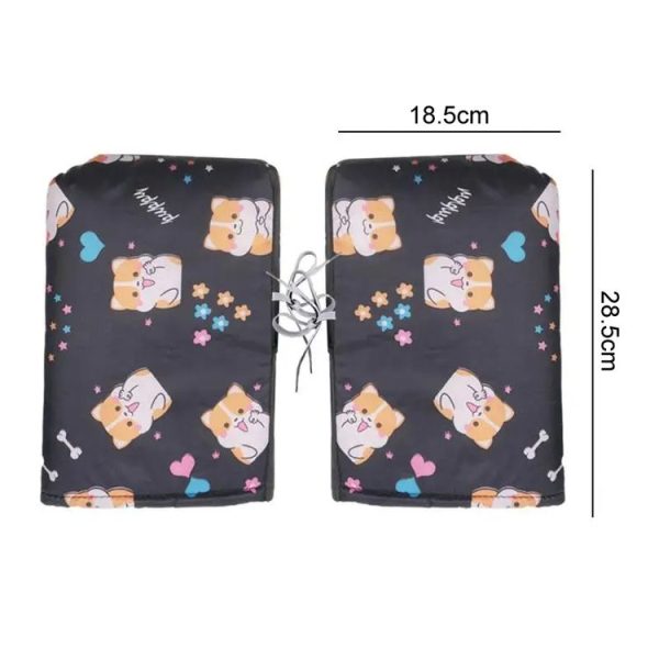 Winter Electric Vehicle Warm Waterproof Velvet Handle Cover (K Dog Black) - Image 2