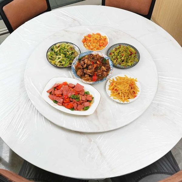 10pcs / Pack 1.4m Disposable Elastic Bunching Tablecloth Household Table Thickened PE Non-Washable Waterproof Oilproof Tablecloth (Red) - Image 2
