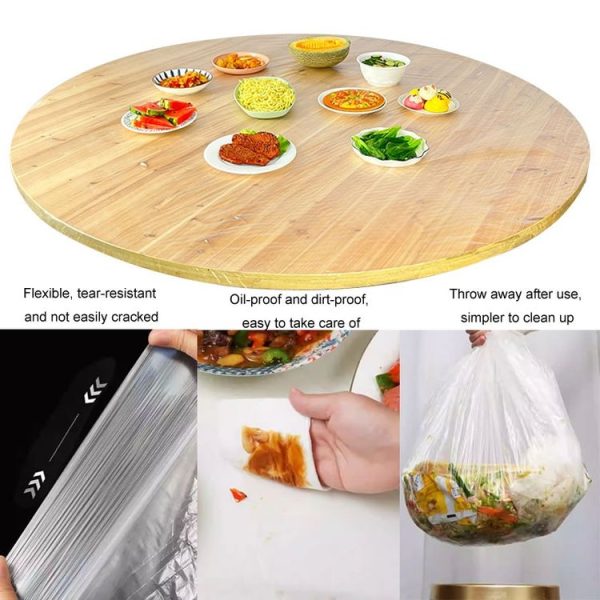 10pcs / Pack 1.4m Disposable Elastic Bunching Tablecloth Household Table Thickened PE Non-Washable Waterproof Oilproof Tablecloth (Red) - Image 3