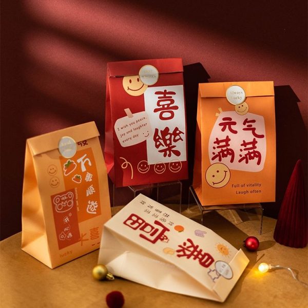 6pcs / Set Spring Festival Gift Bag New Year Paper Bag Candy Cookie Bag (ZD061) - Image 2