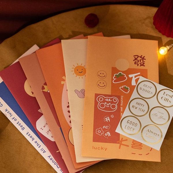 6pcs / Set Spring Festival Gift Bag New Year Paper Bag Candy Cookie Bag (ZD061) - Image 3