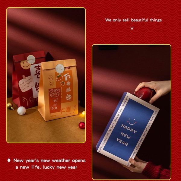 6pcs / Set Spring Festival Gift Bag New Year Paper Bag Candy Cookie Bag (ZD061) - Image 5