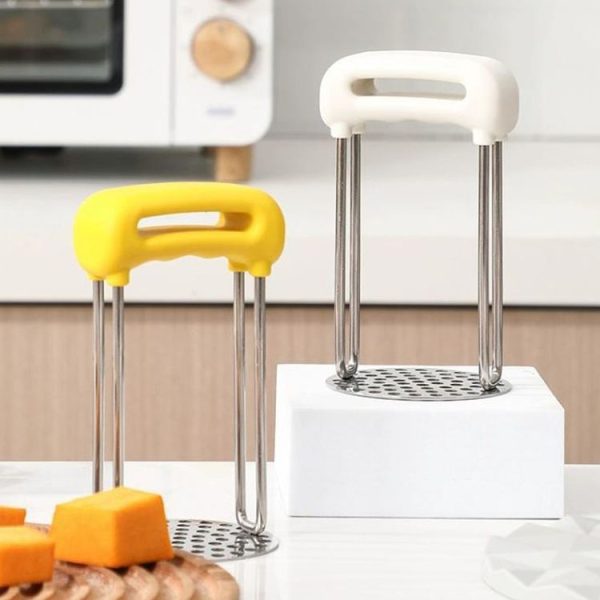Stainless Steel Mashed Potato Masher Household Supplementary Press Potato Masticator (White) - Image 2