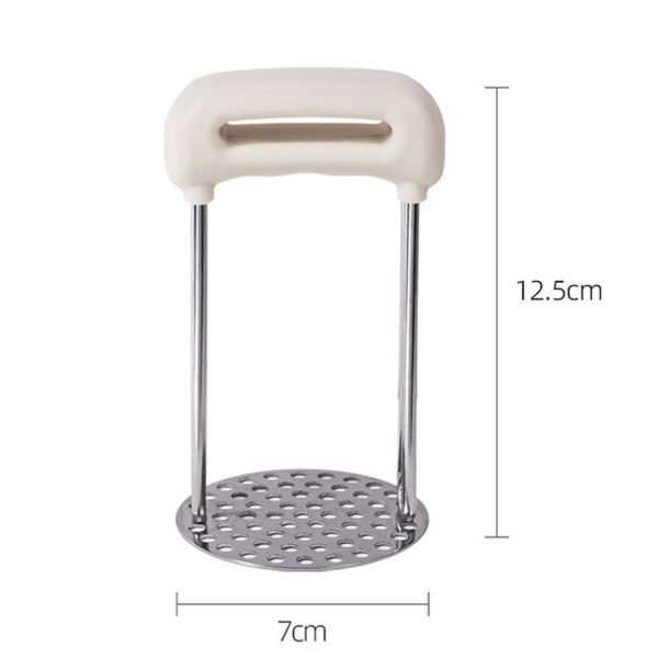 Stainless Steel Mashed Potato Masher Household Supplementary Press Potato Masticator (White) - Image 3