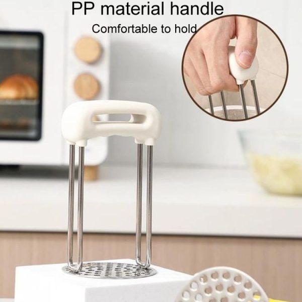 Stainless Steel Mashed Potato Masher Household Supplementary Press Potato Masticator (White) - Image 5