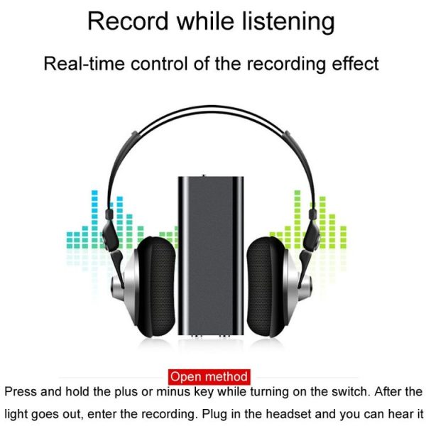 Q25 Intelligent Voice Recorder With Screen HD Noise Canceling Back Clip Voice Reporter, Size: 4GB (Black) - Image 3