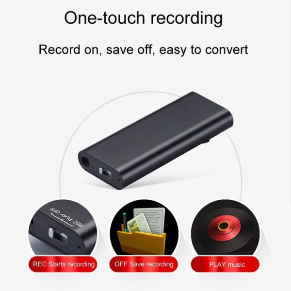 Q25 Intelligent Voice Recorder With Screen HD Noise Canceling Back Clip Voice Reporter, Size: 4GB (Black) - Image 8