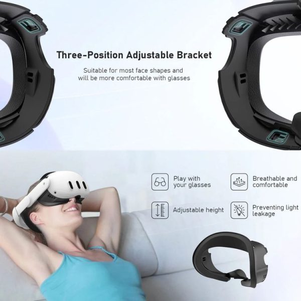 AMVR Q3FC1 For Meta Quest3 Mask Ice Silk Breathable Leather Material (Mask+1 Ice Silk) - Image 9