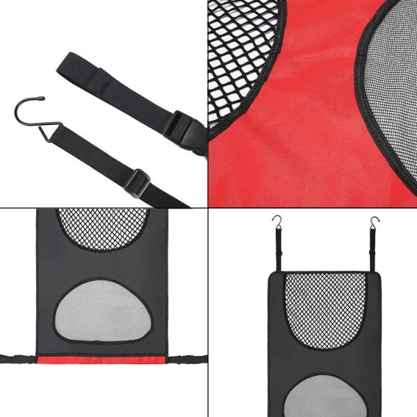 Car Rear Pet And Kids Deterrent Barrier Automobile Seat Storage Bags (Black) - Image 5