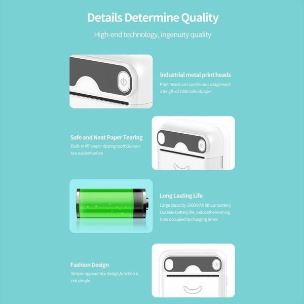 A32 Small Portable Self-adhesive Error Question Photo Label Bluetooth Pocket Thermal Printer (English Version) - Image 7