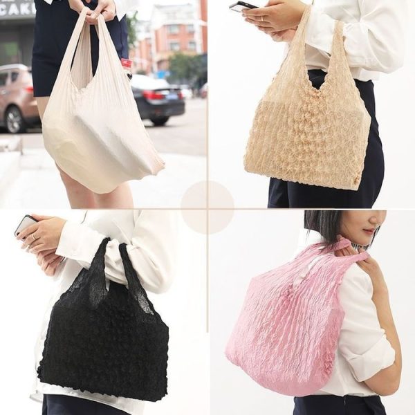 Magic Telescopic Pleated Bag Large Capacity Multi-Purpose Bubble Bag (Light Brown) - Image 7