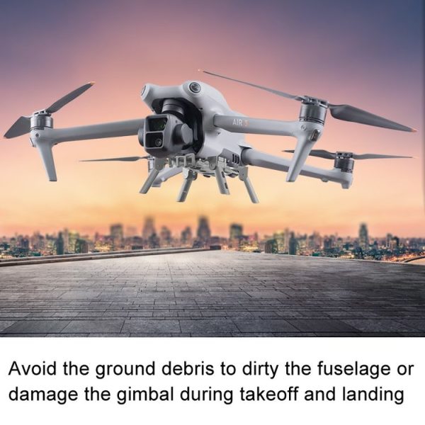 DJI Air 3 Heightened Landing Gear Body Protection Fall and Crash Proof Folding Extension Kickstand (Gray) - Image 7