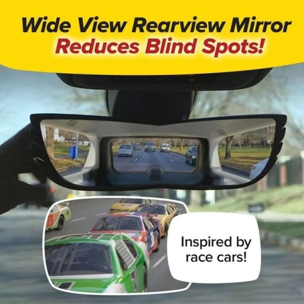 Wide-Angle Rearview Mirror Reduce Blind Spots Fits Most Cars SUVs - Image 3