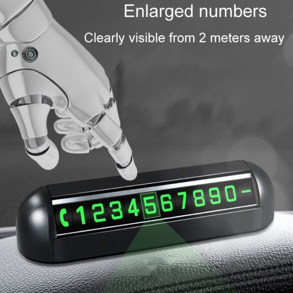 Automobile Temporary Parking License Plate Move Car Phone Number Cards (Black) - Image 7