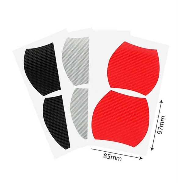 3 Sets Car Door Wrist Handle Protective Stickers Carbon Fiber Handle Protector (Black) - Image 2