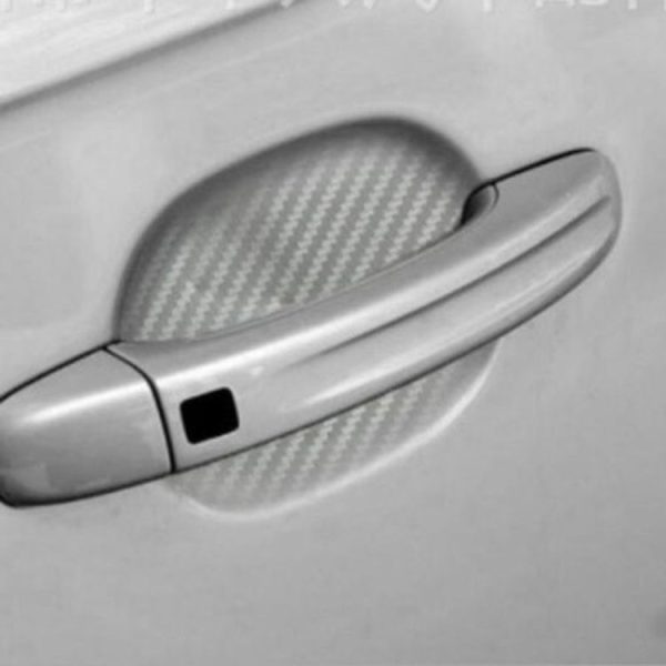 3 Sets Car Door Wrist Handle Protective Stickers Carbon Fiber Handle Protector (Black) - Image 4