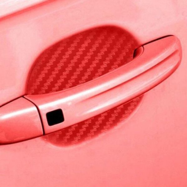 3 Sets Car Door Wrist Handle Protective Stickers Carbon Fiber Handle Protector (Black) - Image 5