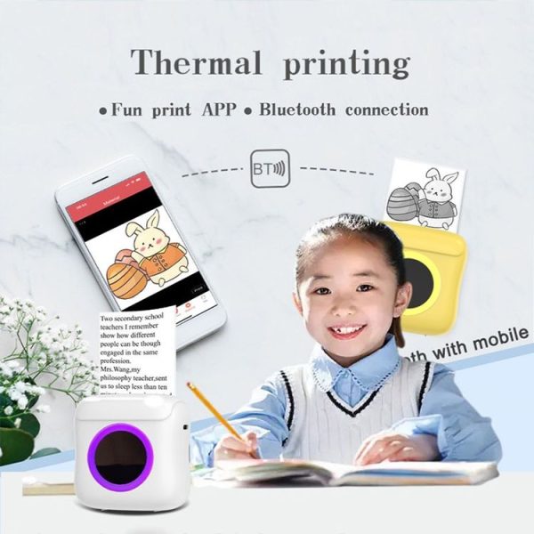 C22 Colorful Ambient Light Portable Mini Inkless Thermal Bluetooth Printer Error Question Label Printer (Blue) - Image 7