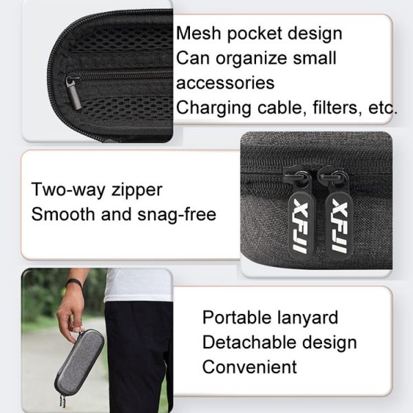 DJI Osmo Pocket 3 XFJI Storage Box Waterproof Drop-proof Mini Body Handbag Accessories (Dark Gray) - Image 5