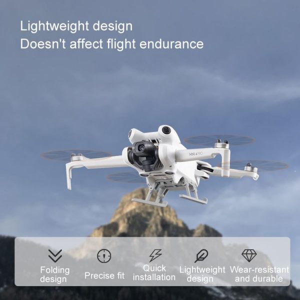 DJI Mini 4 Pro Landing Gear Base Gimbal Protector Folding Booster Kickstand - Image 5