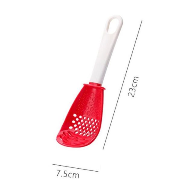Kitchen Multifunctional Mashing Spoon Household Auxiliary Food Grinding Cooking Ladle Stir-Fry Spatula (Black) - Image 3