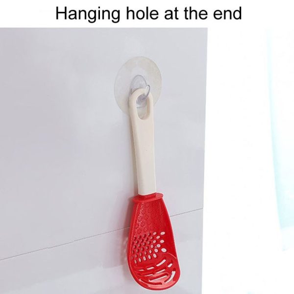 Kitchen Multifunctional Mashing Spoon Household Auxiliary Food Grinding Cooking Ladle Stir-Fry Spatula (Black) - Image 4