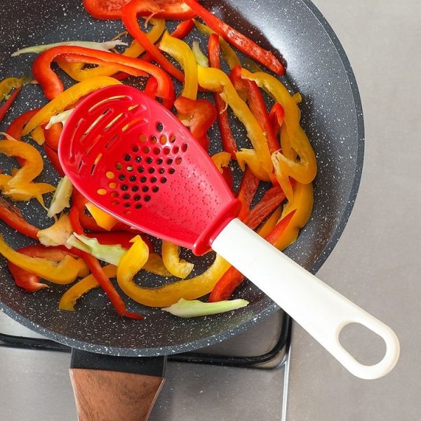 Kitchen Multifunctional Mashing Spoon Household Auxiliary Food Grinding Cooking Ladle Stir-Fry Spatula (Black) - Image 8