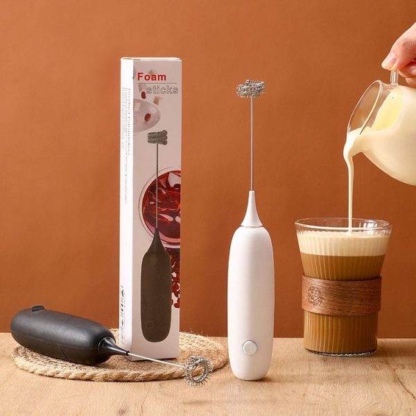 Cordless Handheld Milk And Coffee Frother Household Small Baking Mixing Tool (Black) - Image 2