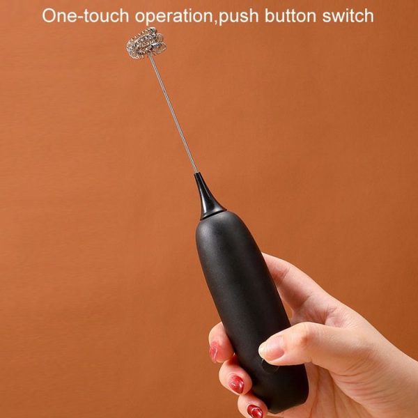 Cordless Handheld Milk And Coffee Frother Household Small Baking Mixing Tool (Black) - Image 4
